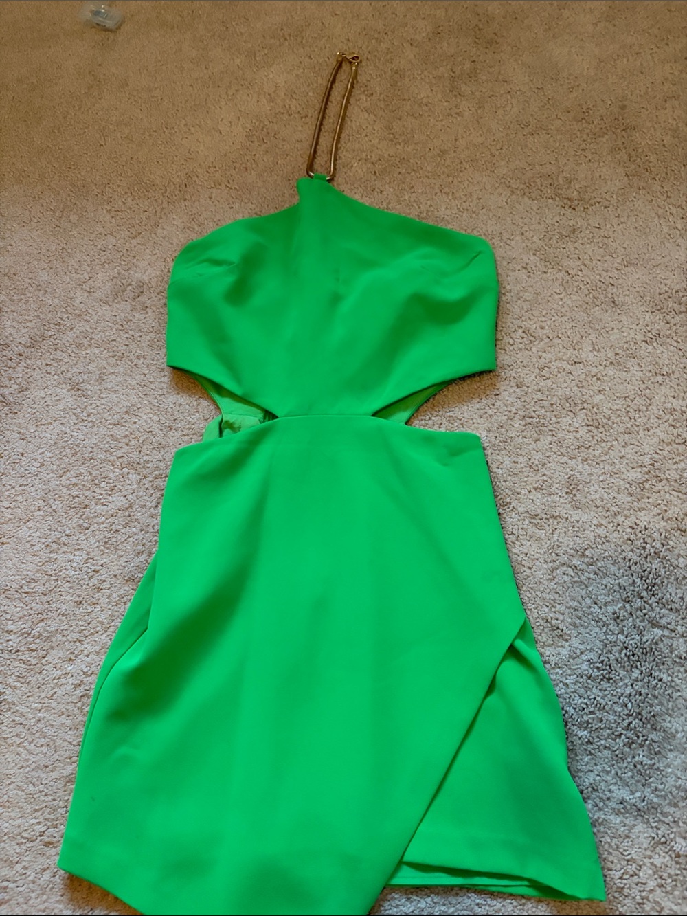 Amanda Uprichard GreenTyler Cutout Dress with Gold Chain NWOT
